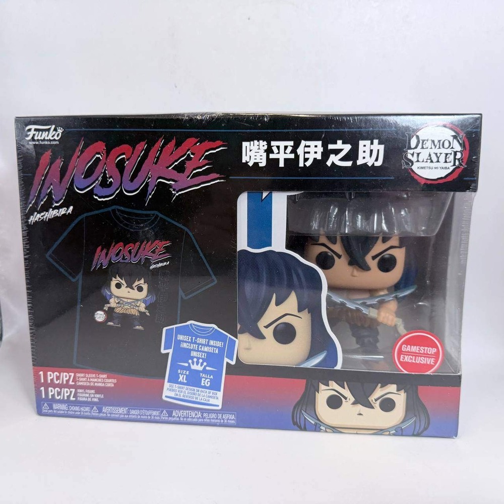 Funko Pop Demon Slayer Inosuke Hashibira Unmasked XL Tee GameStop Exclusive NEW